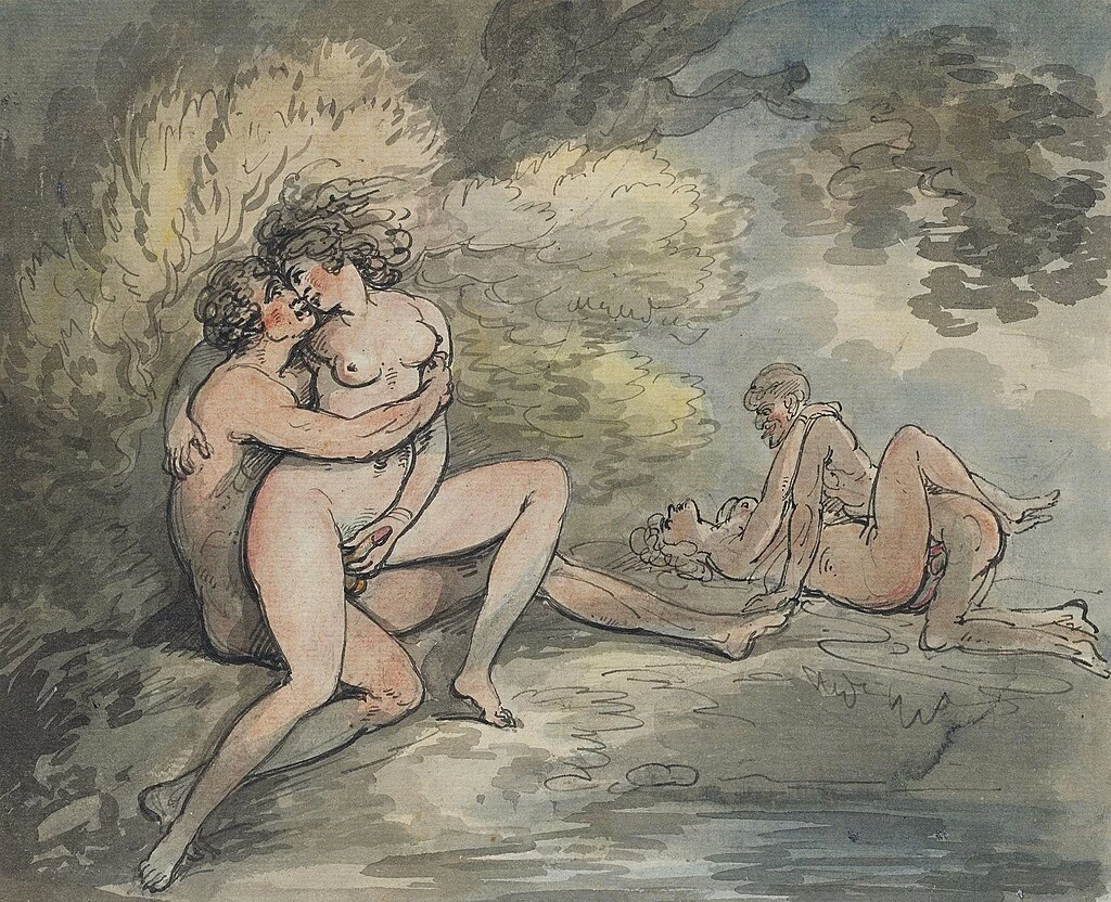 Thomas Rowlandson-4-Amanti in un paesaggio boscoso